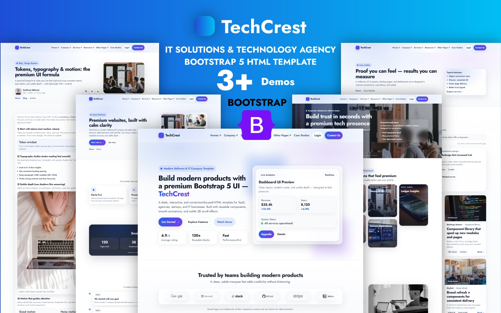 TechCrest – Modern Software Company Template